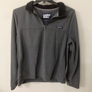 Lands' End Charcoal Fleece Quarter-Zip